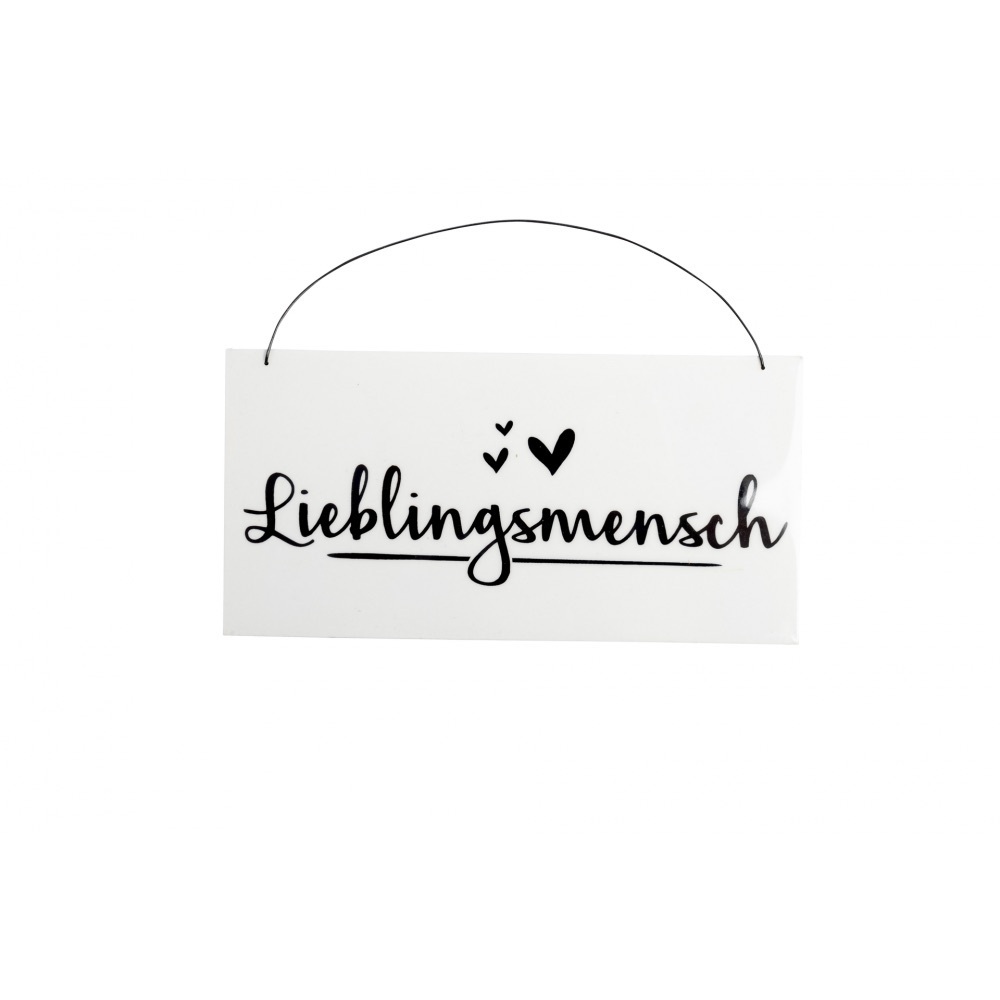 Produktbild: Schild Holz 22x11cm Lieblingsmensch weiss/schw