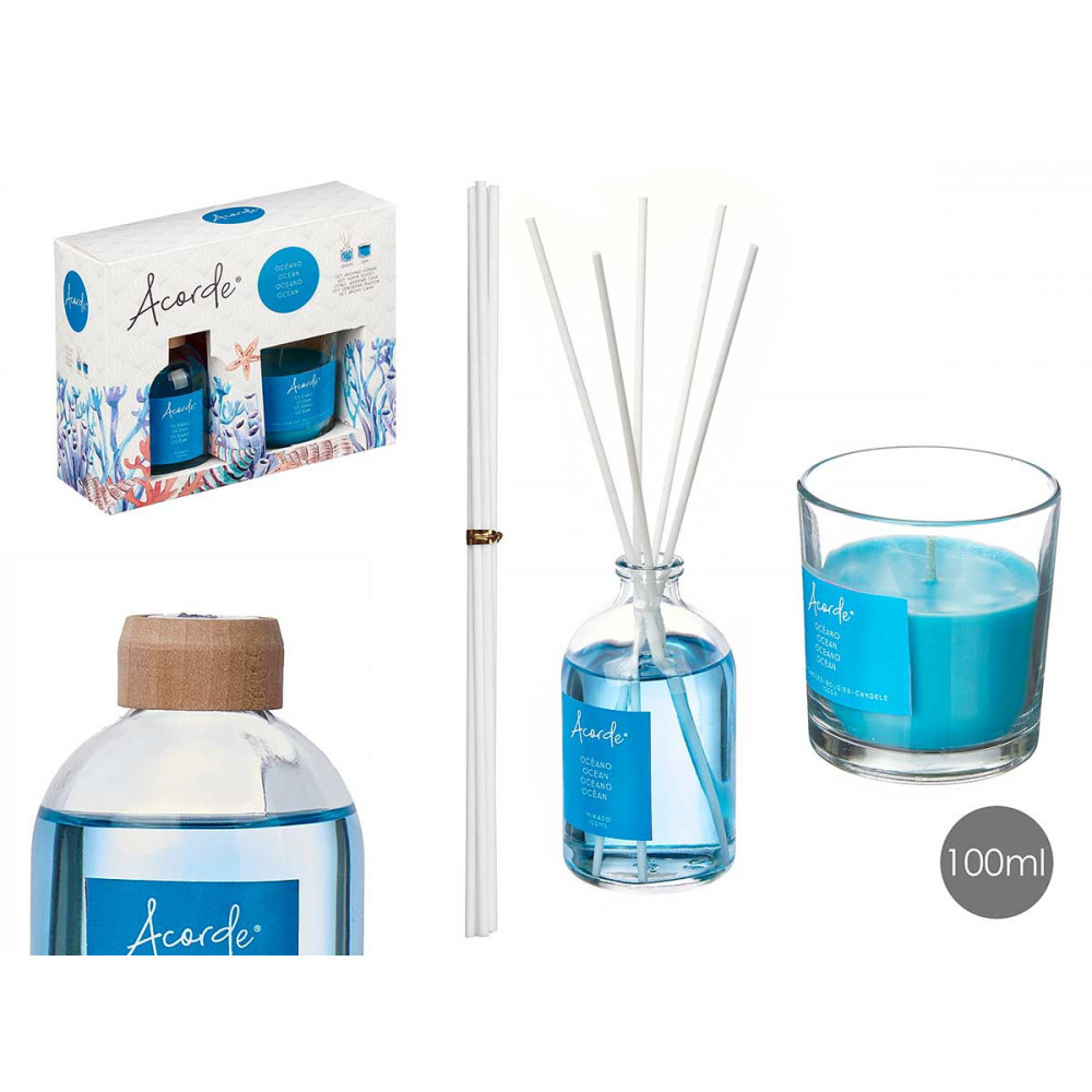 Produktbild: set mikado 100ml kerze 30h oceano