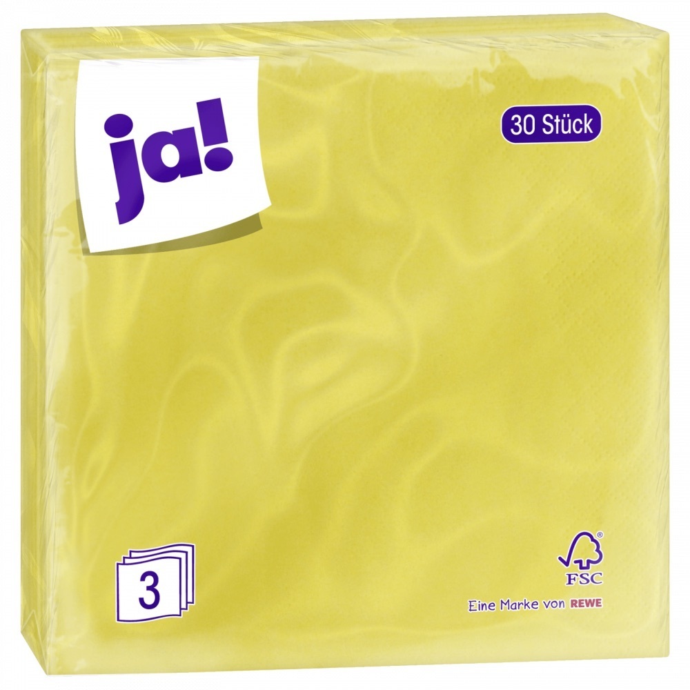Produktbild: Ja! servietten gelb, 30er33cm