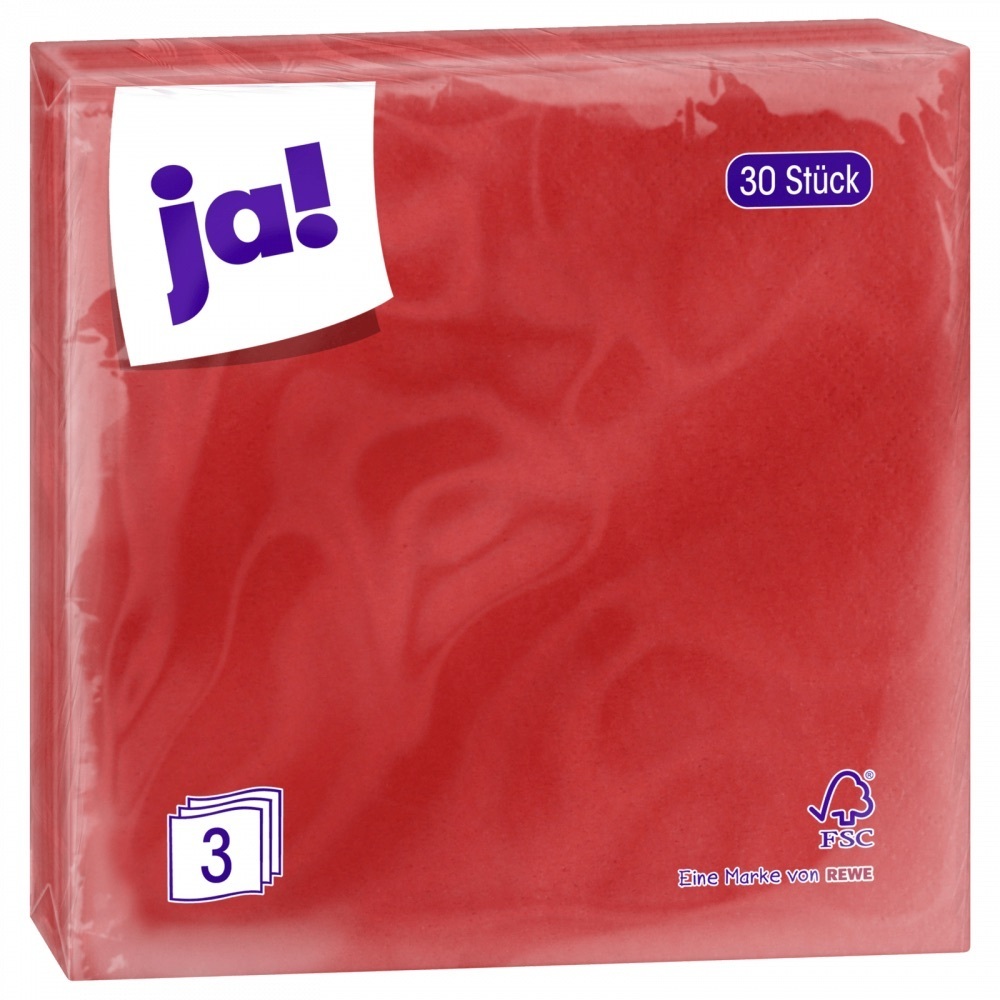 Produktbild: Ja! servietten rot, 30er33cm