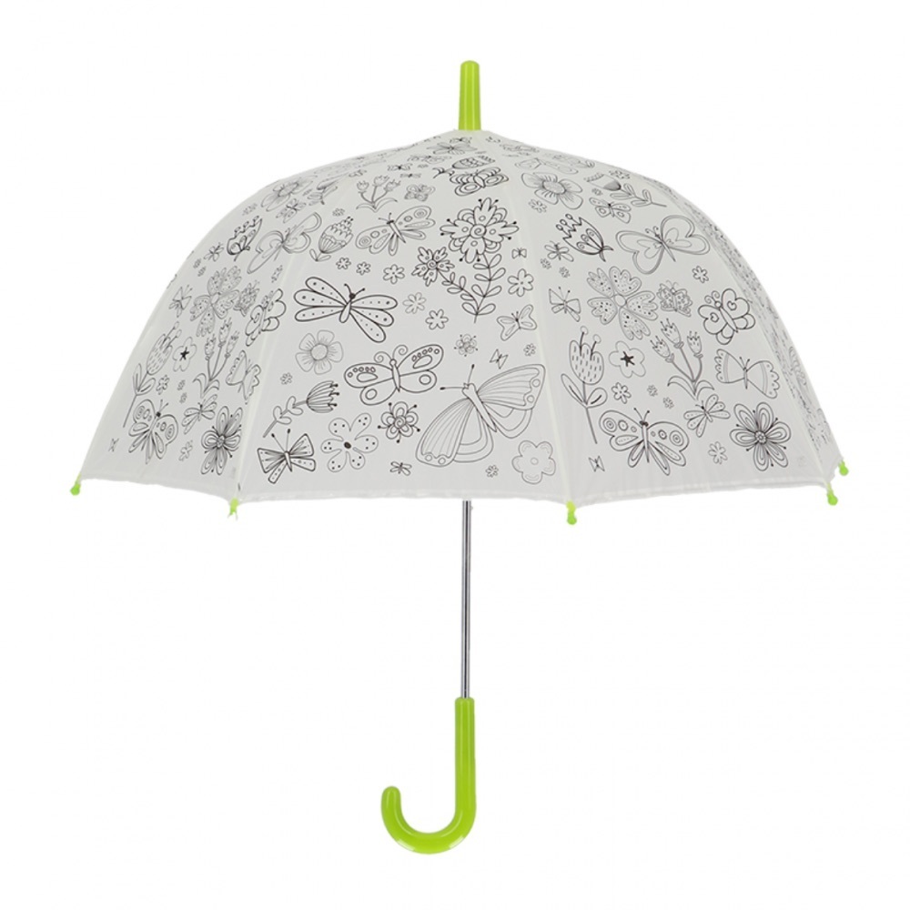 Produktbild: Regenschirm D70cm Blumen/Schmetterline zum ausmale