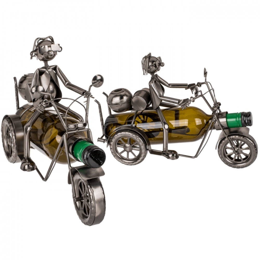 Produktbild: Metall-Flaschenhalter, Motorradfahrer I,