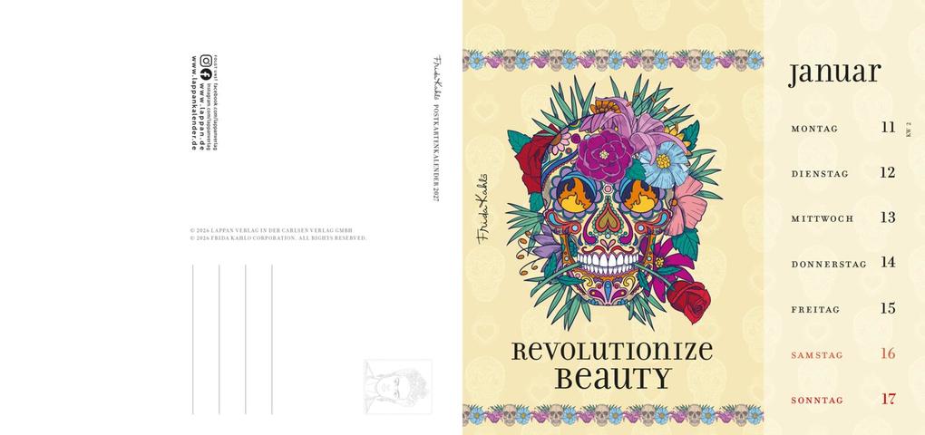 Weitere Ansicht: Frida Kahlo Postkartenkalender 2027 - I paint my own reality