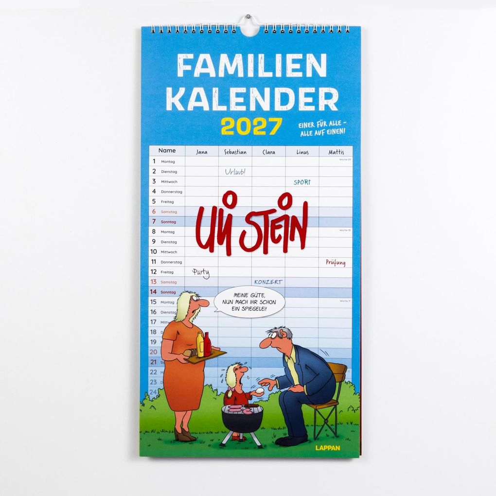 Weitere Ansicht: Uli Stein Familienkalender 2027: Familienplaner mit 5 Spalten | Uli Stein