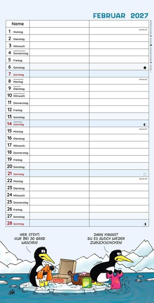 Weitere Ansicht: Uli Stein Timer für zwei 2027: Monatskalender für die Wand | Uli Stein
