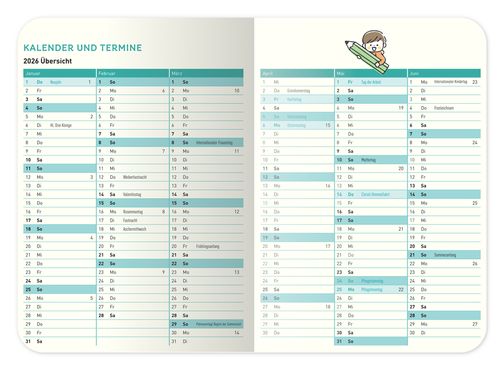 Weitere Ansicht: ErzieherInnenkalender 2026 / 2027 | Lena Buchmann