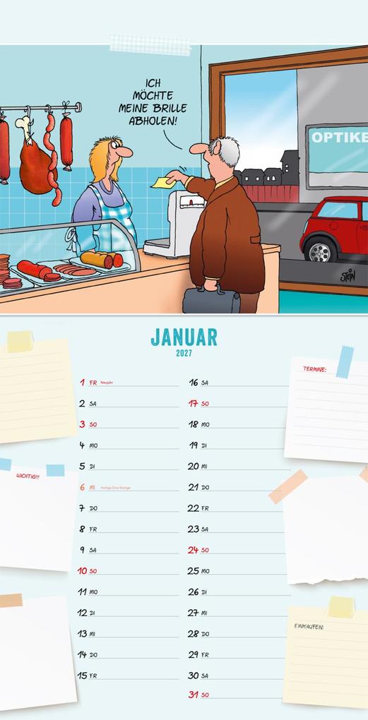 Weitere Ansicht: Uli Stein Küchenkalender 2027: Monatskalender für die Wand | Uli Stein