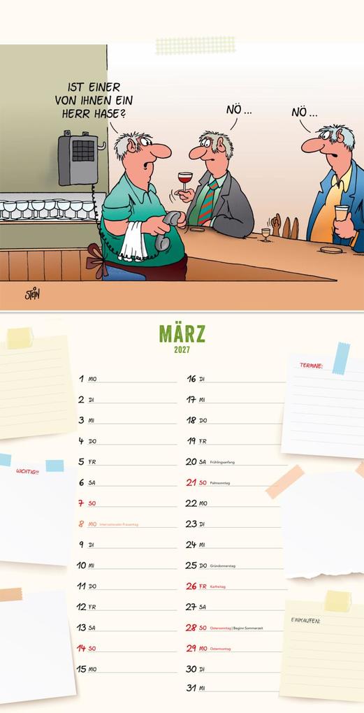 Weitere Ansicht: Uli Stein Küchenkalender 2027: Monatskalender für die Wand | Uli Stein