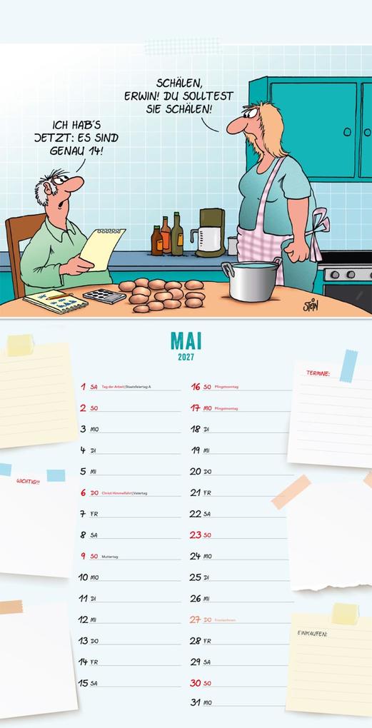 Weitere Ansicht: Uli Stein Küchenkalender 2027: Monatskalender für die Wand | Uli Stein