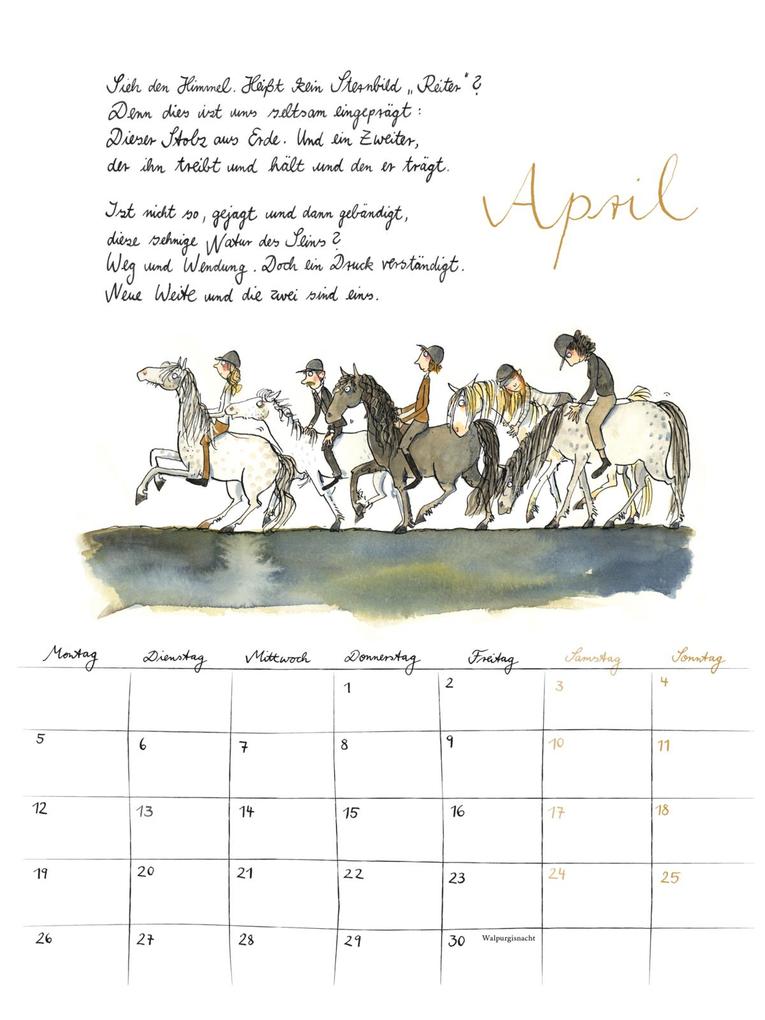Weitere Ansicht: Rilke-Kalender 2027 - Wandkalender | Rainer Maria Rilke