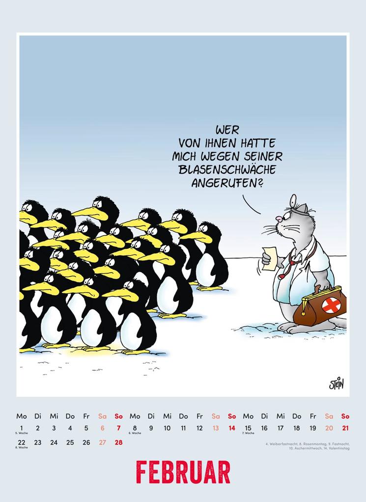 Weitere Ansicht: Uli Stein Tierisch großer Kalender 2027: Monatskalender für die Wand im Großformat | Uli Stein