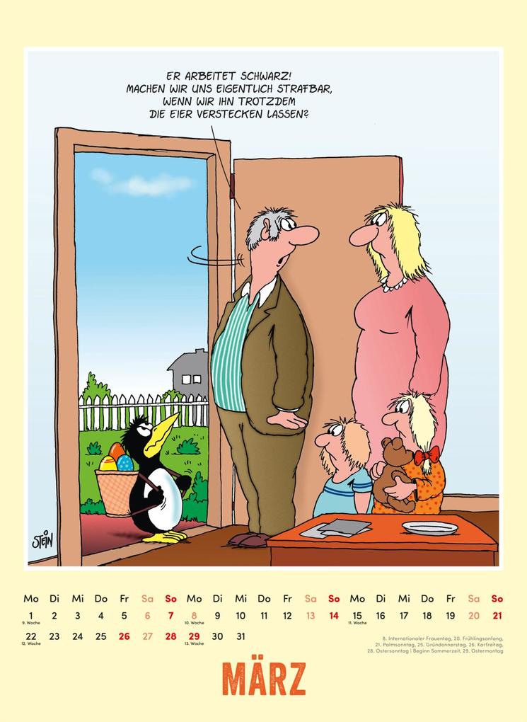 Weitere Ansicht: Uli Stein Tierisch großer Kalender 2027: Monatskalender für die Wand im Großformat | Uli Stein