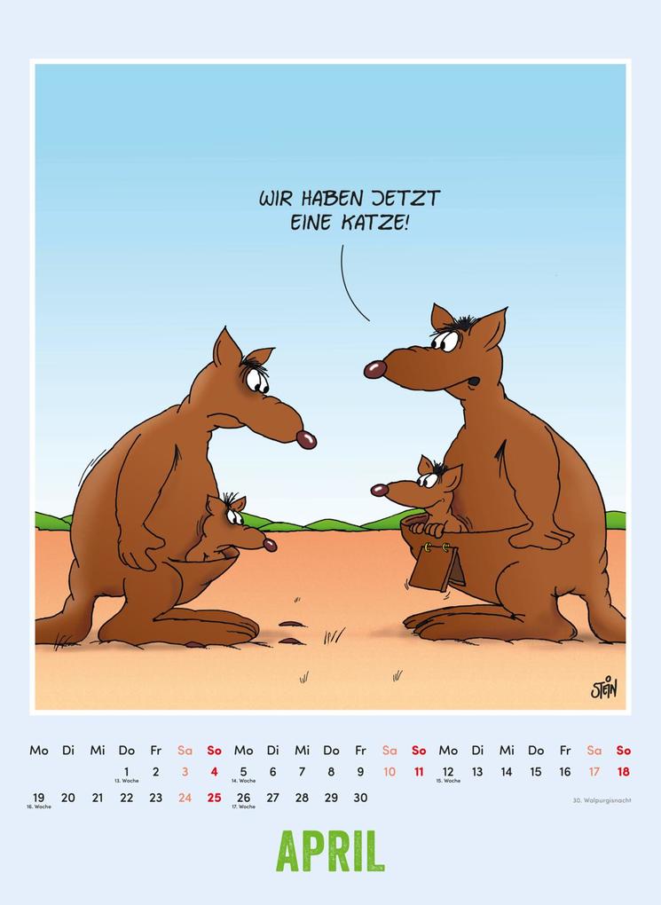 Weitere Ansicht: Uli Stein Tierisch großer Kalender 2027: Monatskalender für die Wand im Großformat | Uli Stein