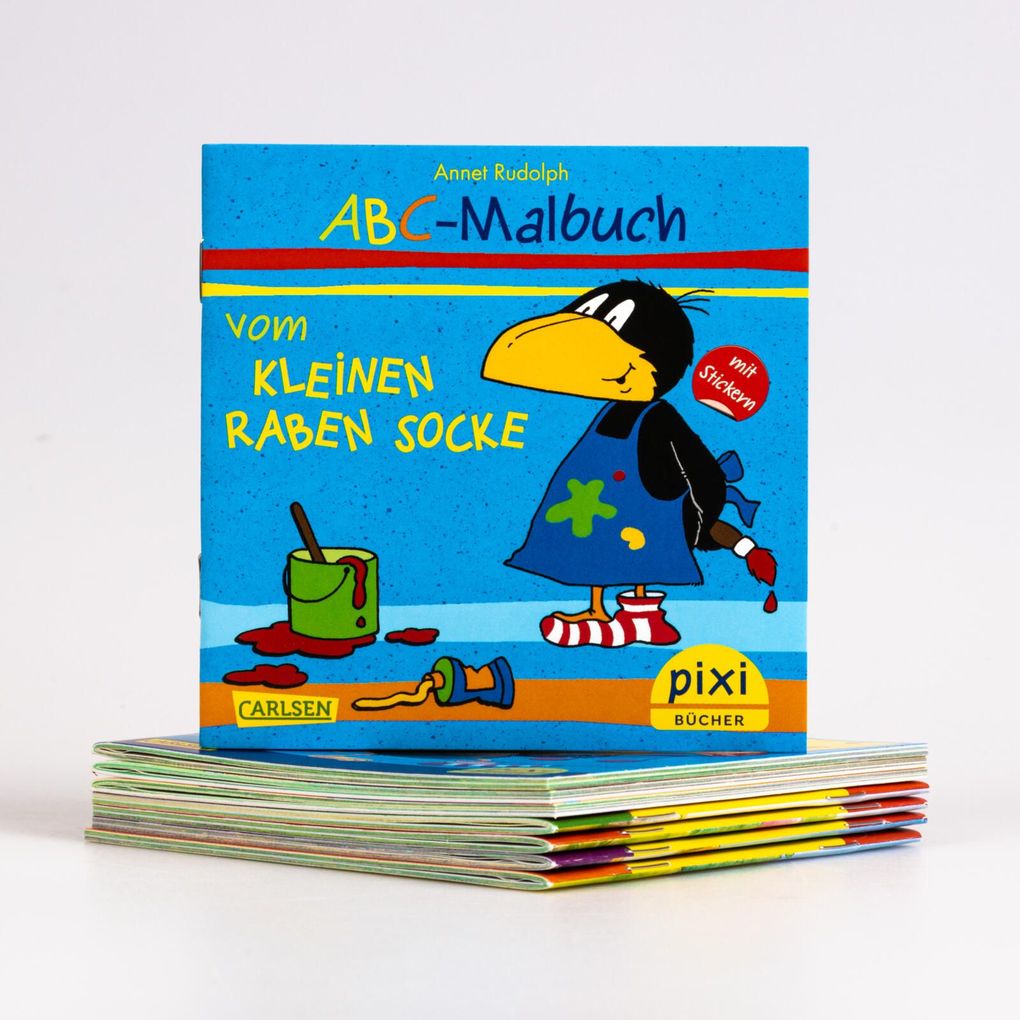 Weitere Ansicht: Pixi-8er-Set 193: Der kleine Rabe Socke mit Stickern (8x1 Exemplar) | Nele Moost
