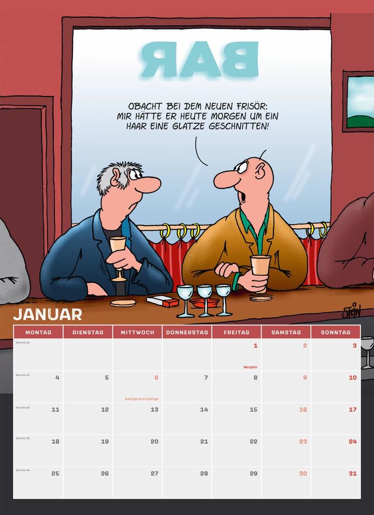 Weitere Ansicht: Uli Stein Rentnerkalender 2027: Monatskalender für die Wand | Uli Stein