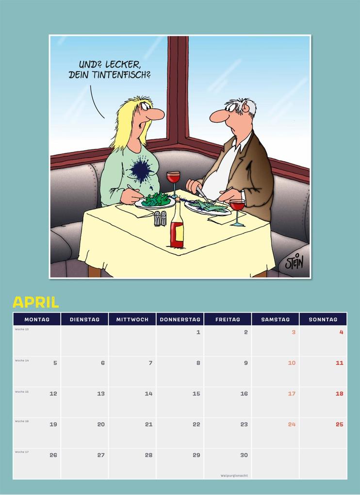 Weitere Ansicht: Uli Stein Rentnerkalender 2027: Monatskalender für die Wand | Uli Stein