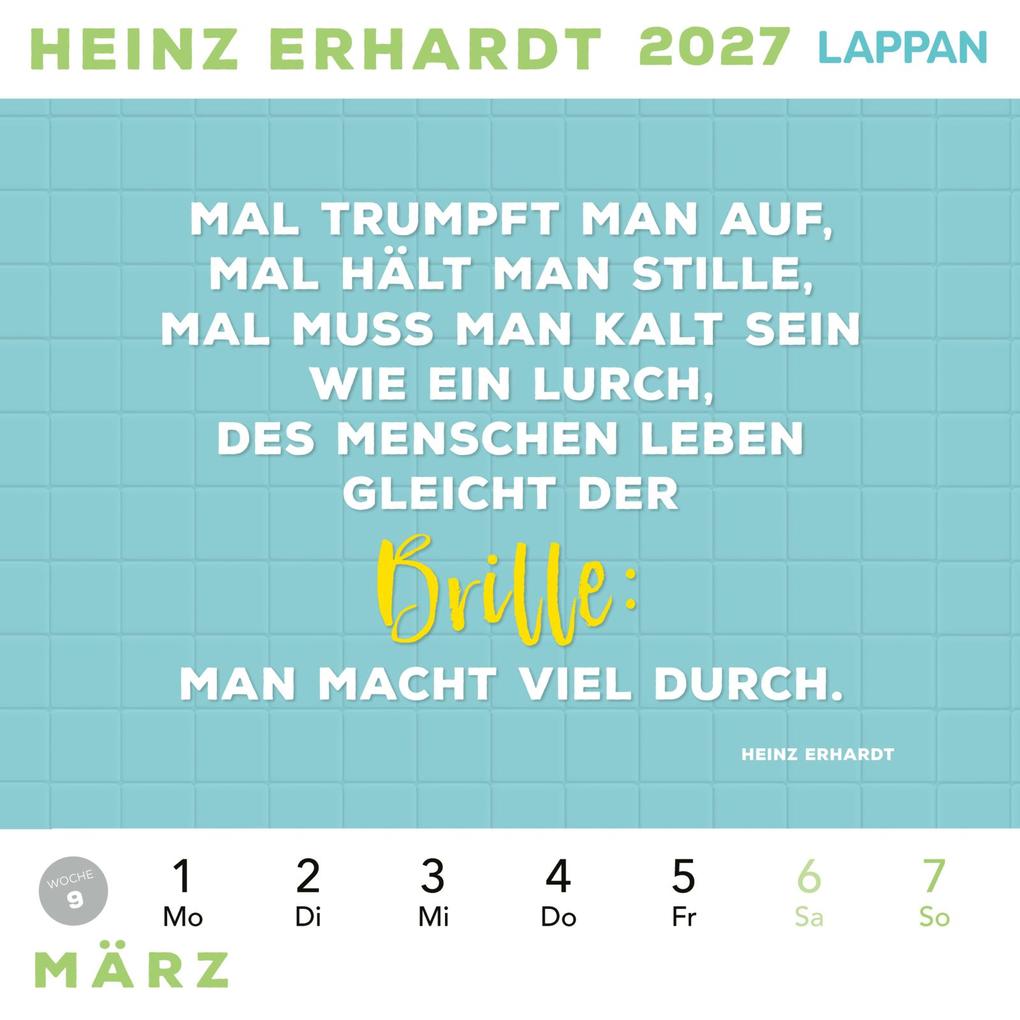 Weitere Ansicht: Heinz Erhardt: Postkartenkalender 2027 | Heinz Erhardt