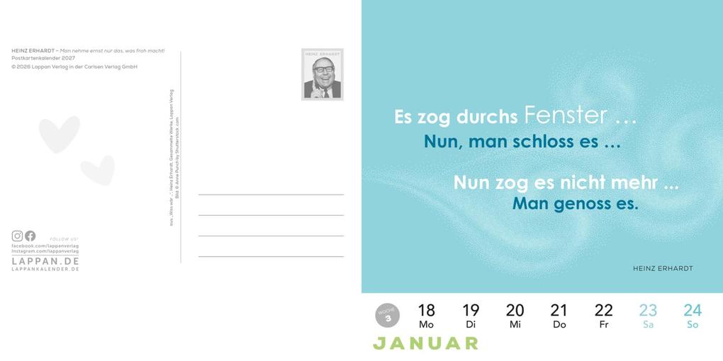 Weitere Ansicht: Heinz Erhardt: Postkartenkalender 2027 | Heinz Erhardt