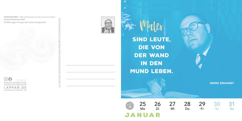 Weitere Ansicht: Heinz Erhardt: Postkartenkalender 2027 | Heinz Erhardt