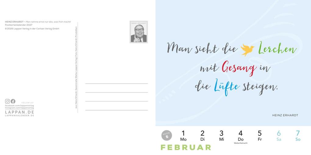 Weitere Ansicht: Heinz Erhardt: Postkartenkalender 2027 | Heinz Erhardt