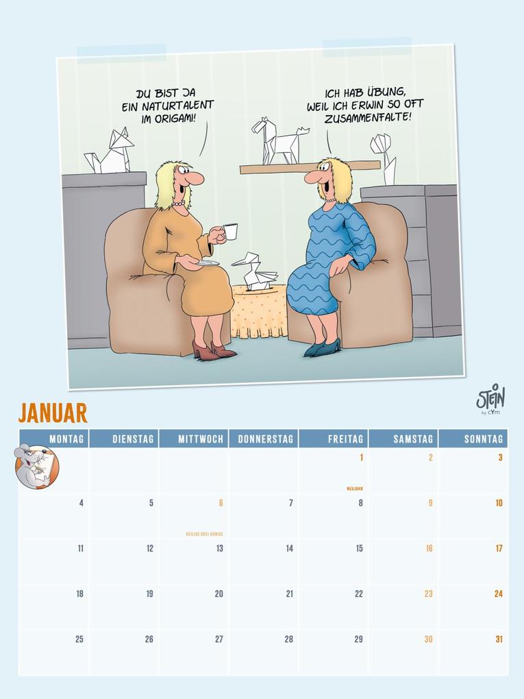 Weitere Ansicht: Viel Spaß im neuen Jahr 2027 mit Uli Stein by CheekYmouse: Monatsplaner mit komplett neuen Cartoons | Uli Stein