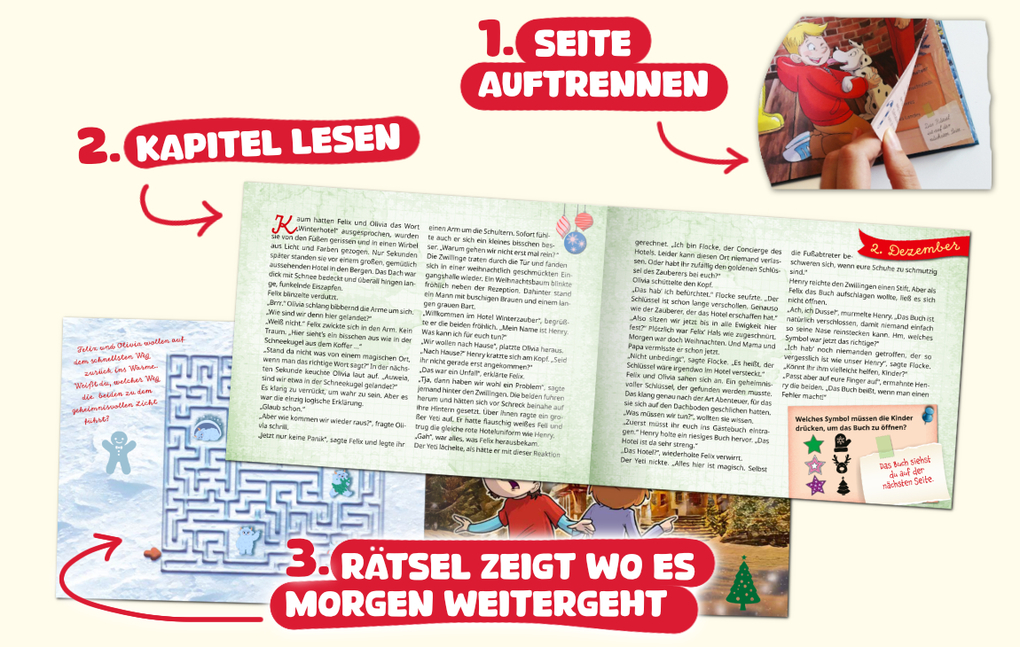 Weitere Ansicht: Gefangen im magischen Weihnachtshotel - Ein Escape-Adventskalender für Kids | Michael Hamannt