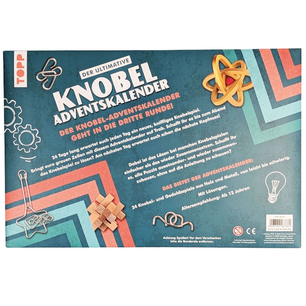 Weitere Ansicht: Der ultimative Knobelspiel-Adventskalender - Die besten IQ-Puzzles und Geduldsspiele für 24 Tage
