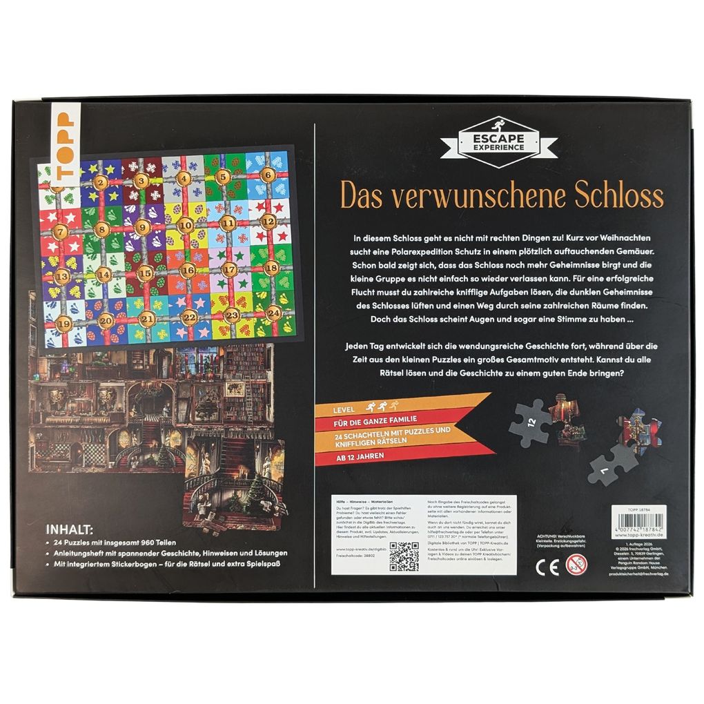 Weitere Ansicht: Puzzle-Rätsel-Adventskalender: Das verwunschene Schloss - 24 Puzzles mit insgesamt 960 Teilen | Hans Pieper