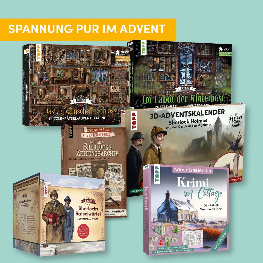 Weitere Ansicht: Puzzle-Rätsel-Adventskalender: Das verwunschene Schloss - 24 Puzzles mit insgesamt 960 Teilen | Hans Pieper