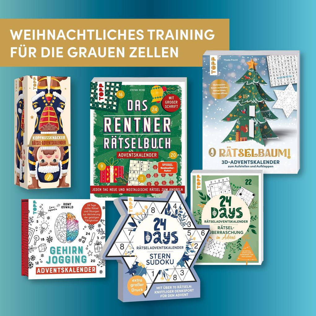 Weitere Ansicht: Der neue Kopfnussknacker - Rätsel-Adventskalender (blaue Edition - 2026) | Paul Schulz