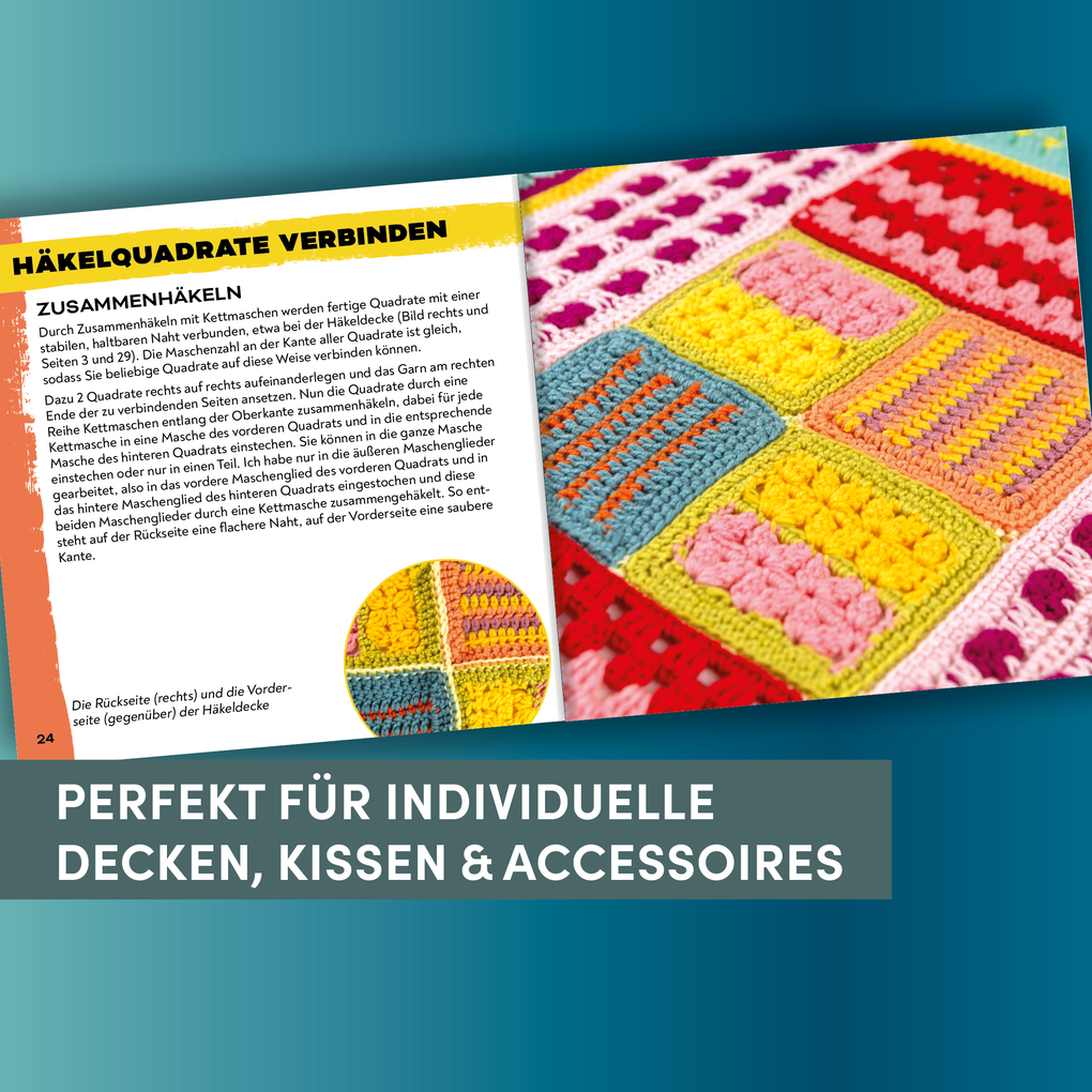 Weitere Ansicht: Granny Square Muster Häkel-Karten (Deutsche Ausgabe) | Claire Montgomerie
