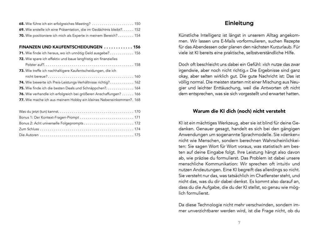 Weitere Ansicht: Clever gefragt, prompt gelöst - die 77 besten Fragen an ChatGPT & Co. | Henrik Grünhoff, Maik Lauterbach