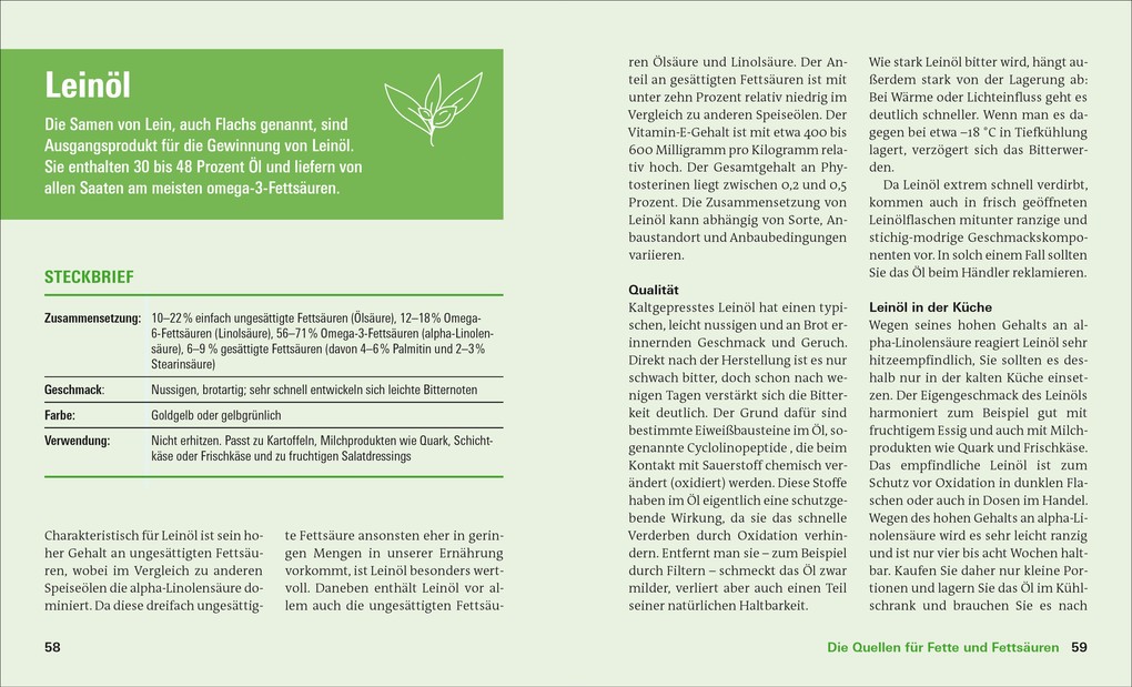 Weitere Ansicht: Fette und Fettsäuren | Angela Bechthold