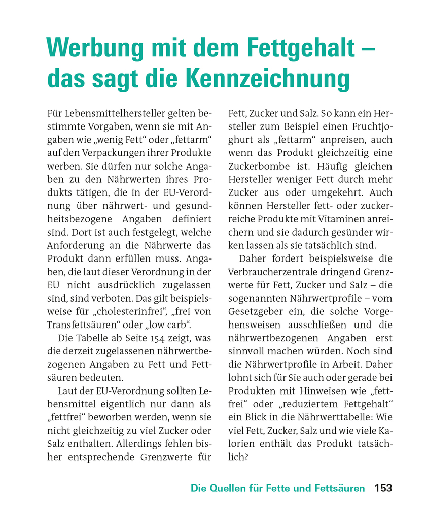 Weitere Ansicht: Fette und Fettsäuren | Angela Bechthold