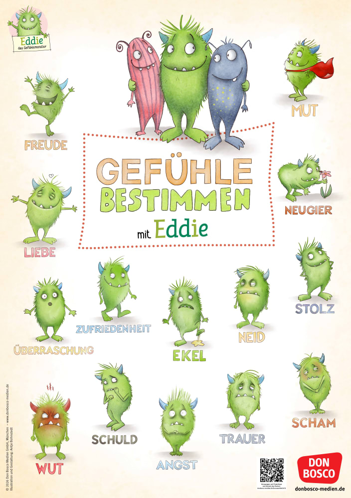 Weitere Ansicht: Das große Gefühle-Bestimmungsposter mit Eddie, dem Gefühlemonster | Antje Bohnstedt