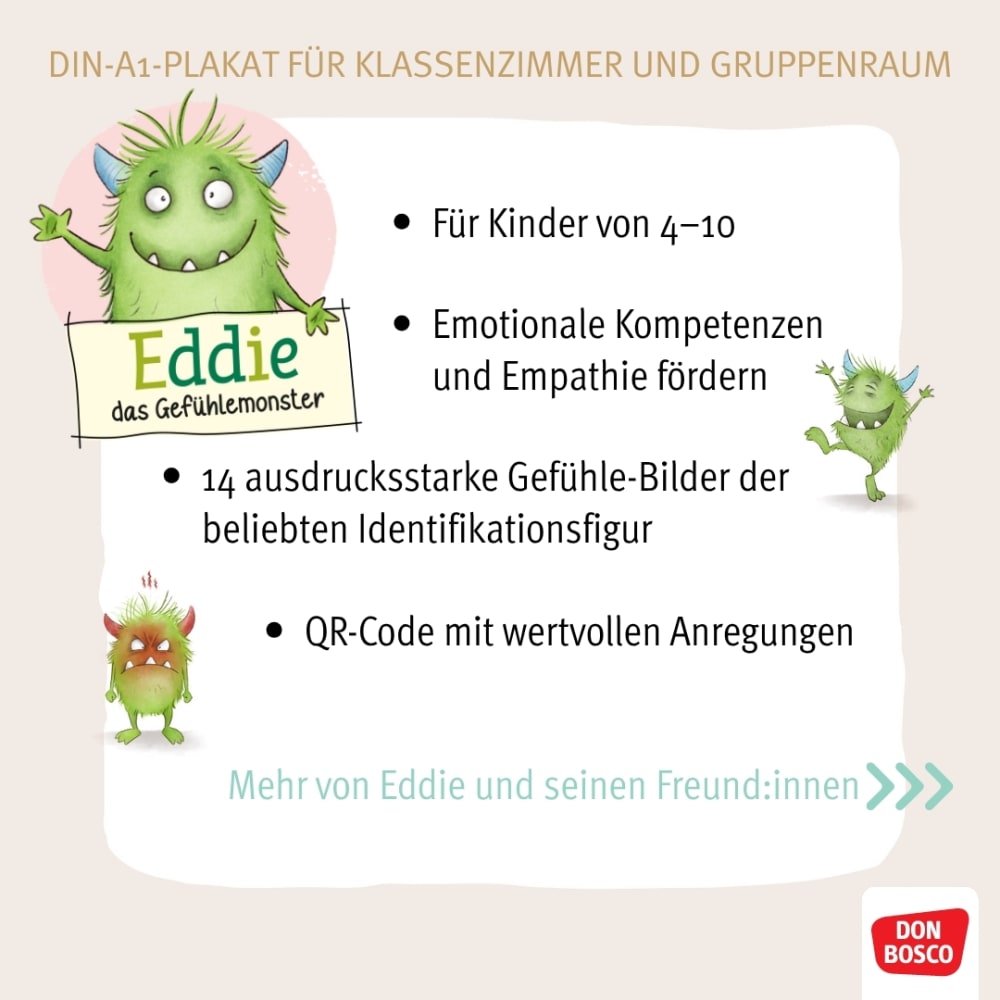 Weitere Ansicht: Das große Gefühle-Bestimmungsposter mit Eddie, dem Gefühlemonster | Antje Bohnstedt