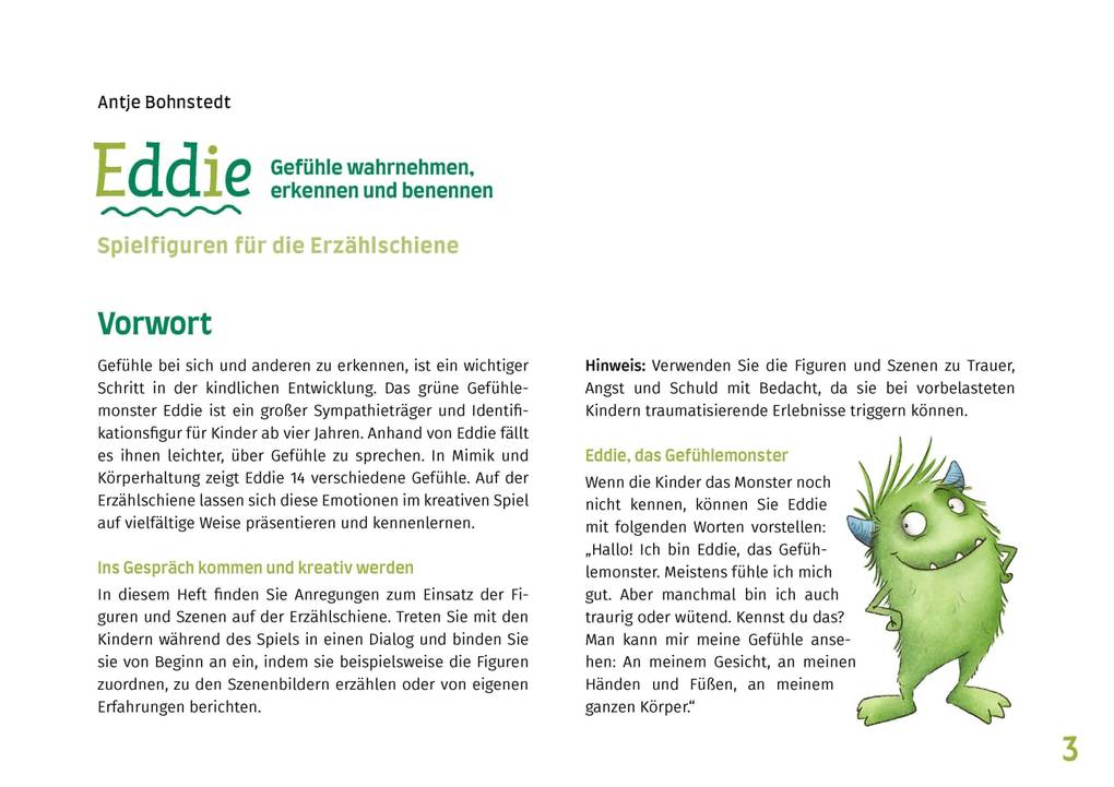 Weitere Ansicht: Eddie. Gefühle wahrnehmen, erkennen und benennen. Erzählschienen-Figurenset | Antje Bohnstedt