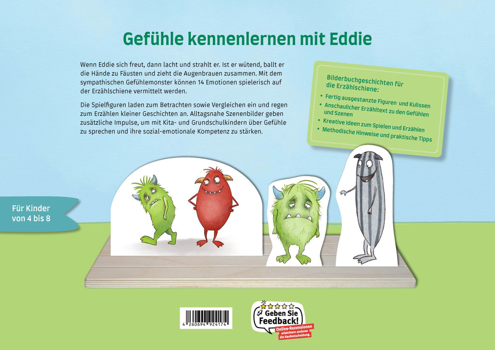 Weitere Ansicht: Eddie. Gefühle wahrnehmen, erkennen und benennen. Erzählschienen-Figurenset | Antje Bohnstedt