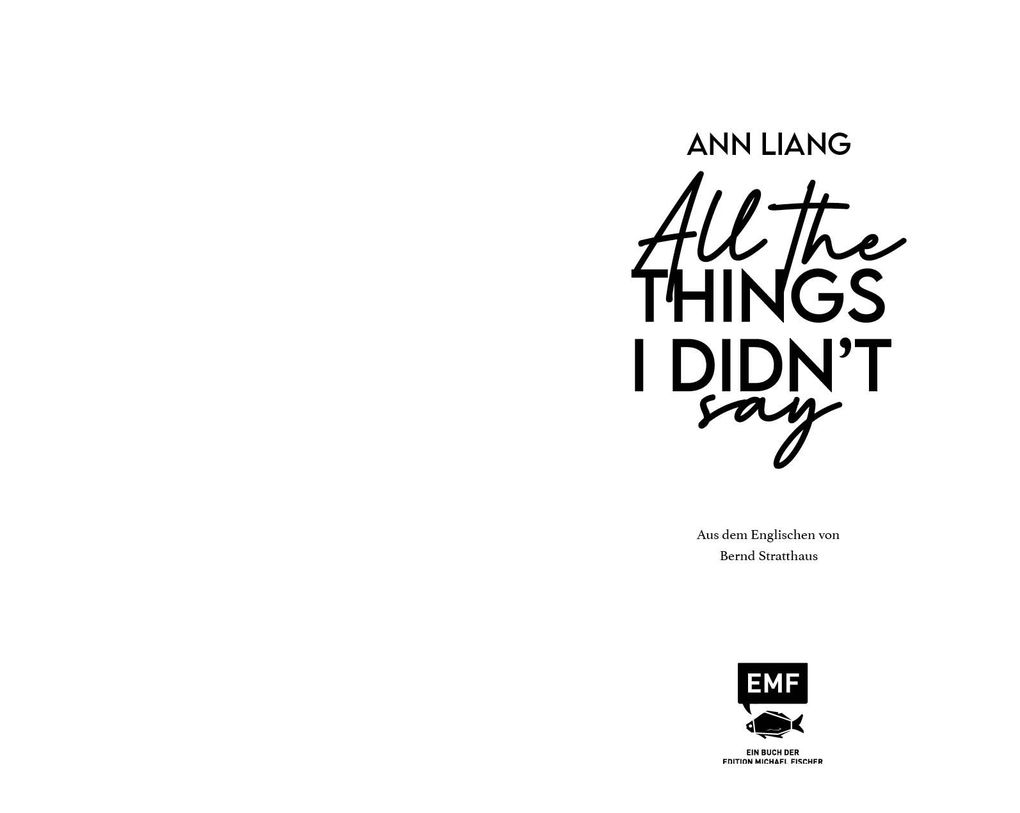 Weitere Ansicht: All the things I didn't say | Ann Liang