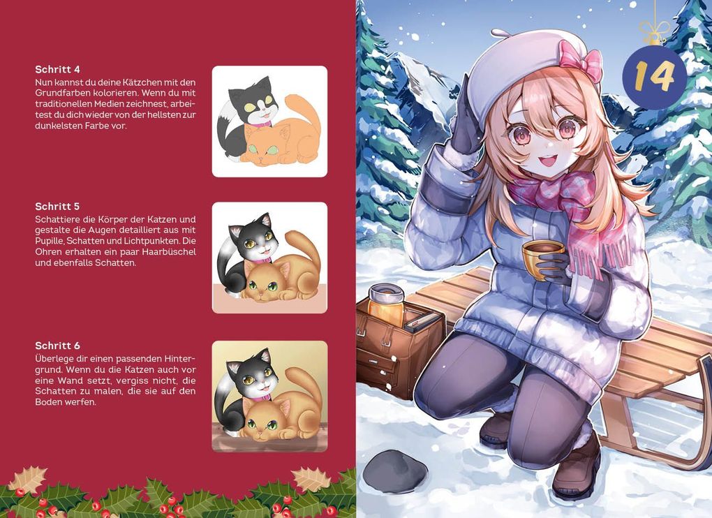 Weitere Ansicht: Adventskalender-Kartenset: Manga Christmas Countdown