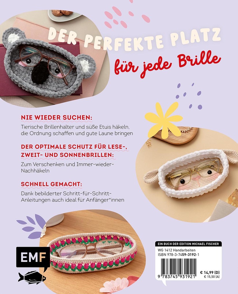 Weitere Ansicht: Brillies häkeln: Niedliche Amigurumi-Brillenhalter | Für Lese- und Sonnenbrillen | Elham Ghasemi