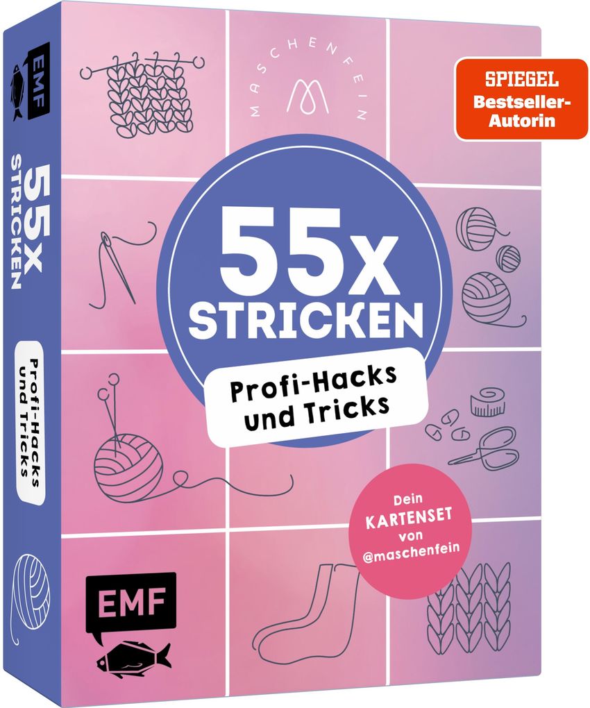 Weitere Ansicht: 55 x stricken - Profi-Hacks und Tricks | Dein Kartenset von maschenfein | Marisa Nöldeke