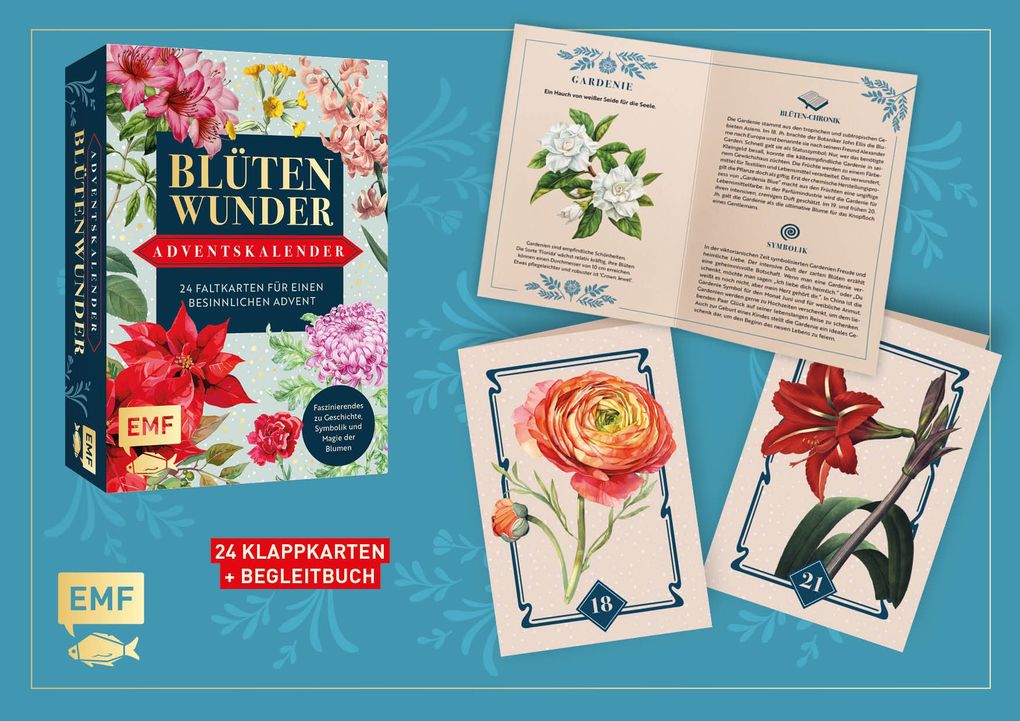 Weitere Ansicht: Adventskalender-Kartenset: Blütenwunder