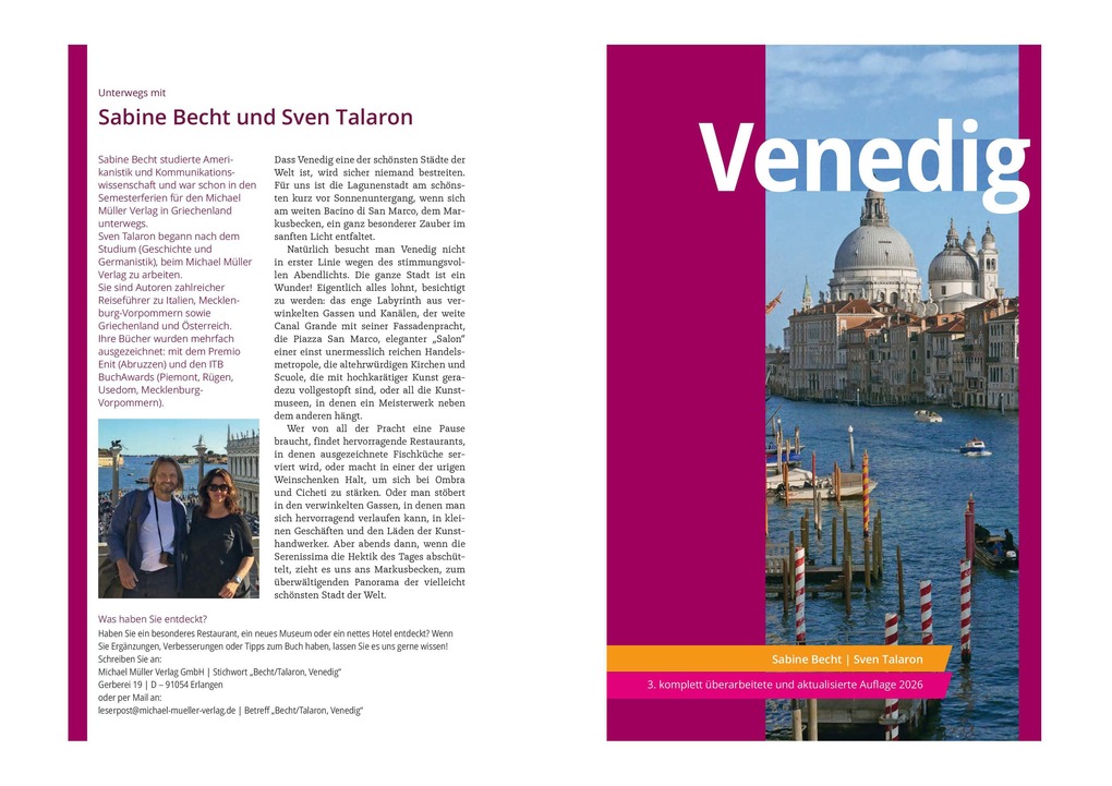 Weitere Ansicht: MICHAEL MÜLLER REISEFÜHRER Venedig MM-City | Sven Talaron, Sabine Becht