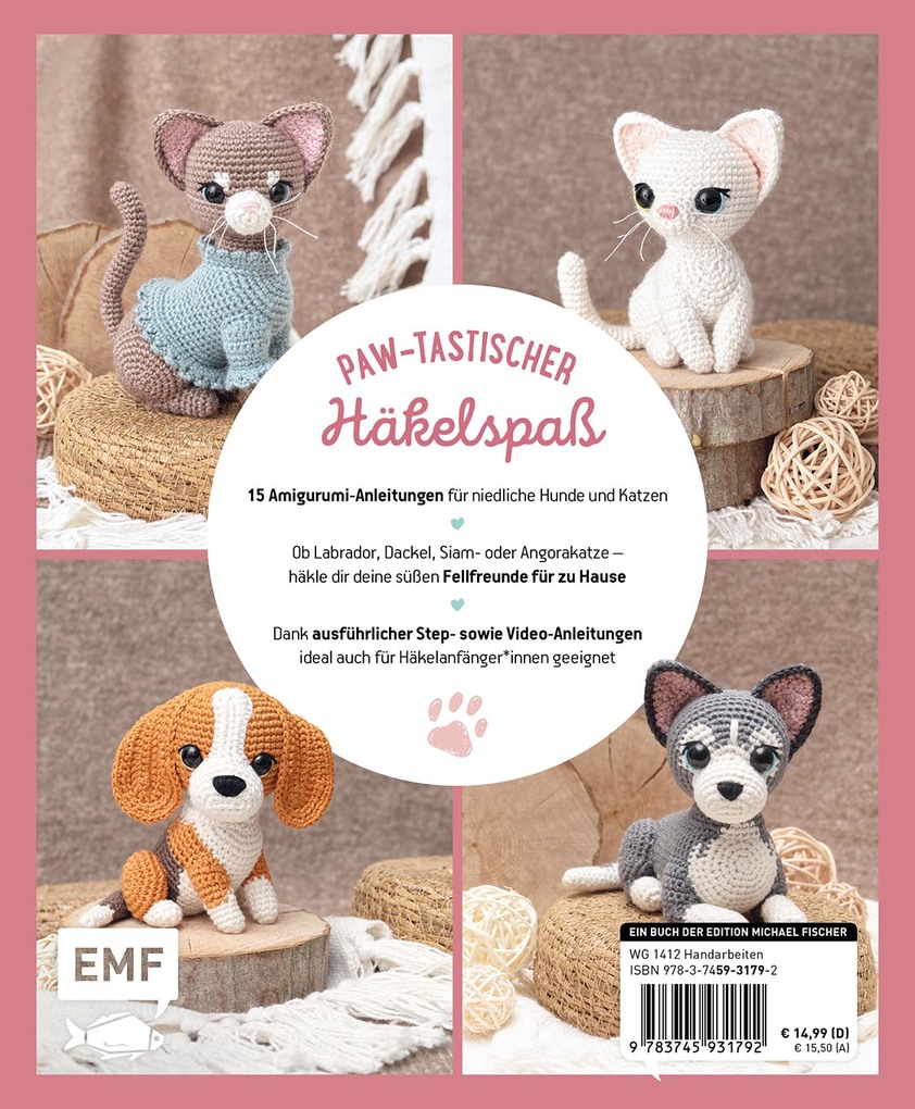 Weitere Ansicht: Süße Pfötchen - Hunde und Katzen als Amigurumis häkeln | Banga Vaicekauskien