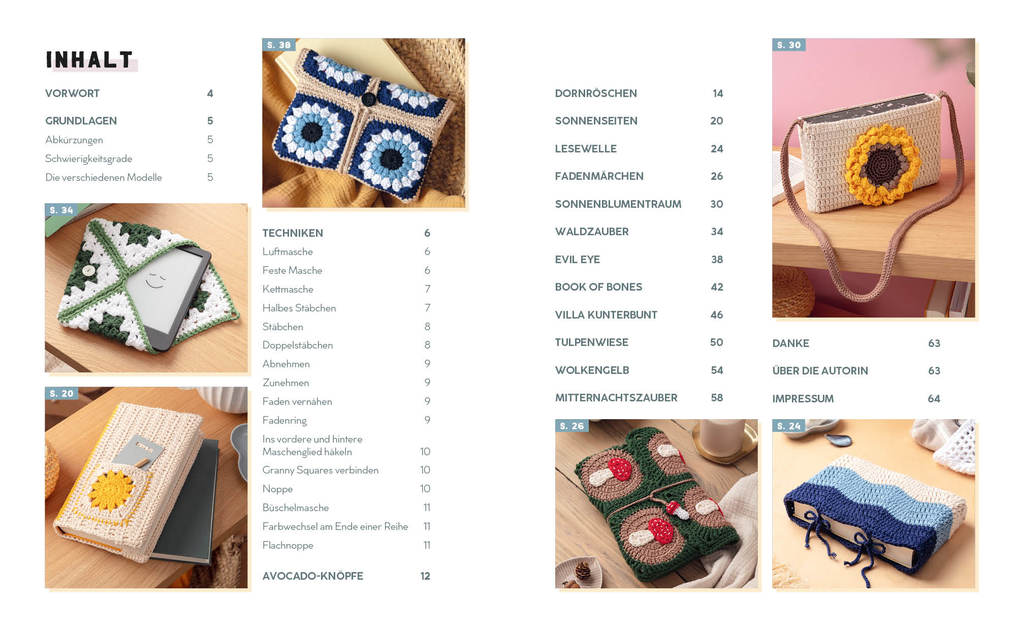 Weitere Ansicht: Buchhüllen häkeln - mit crochetinglara | Lara Lenhardt