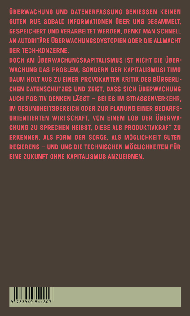 Weitere Ansicht: Lob der Überwachung | Timo Daum