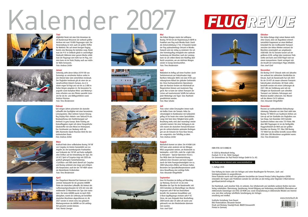 Weitere Ansicht: FLUG REVUE Kalender 2027