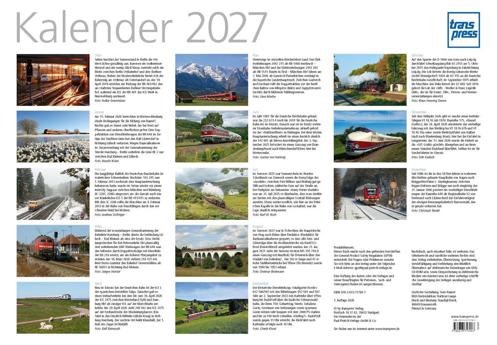 Weitere Ansicht: Faszination Eisenbahn Kalender 2027