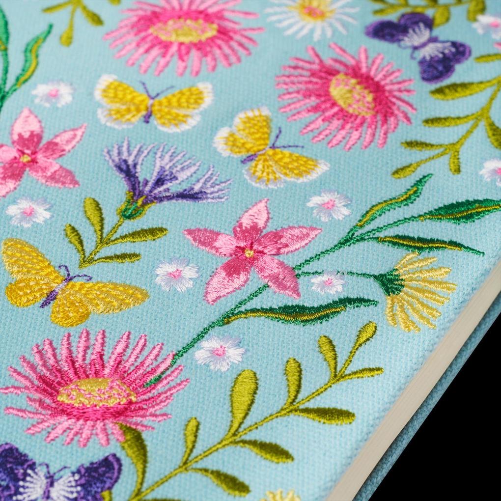 Weitere Ansicht: Blütenträume Notizbuch bestickt, A5 - 240 Seiten, mint